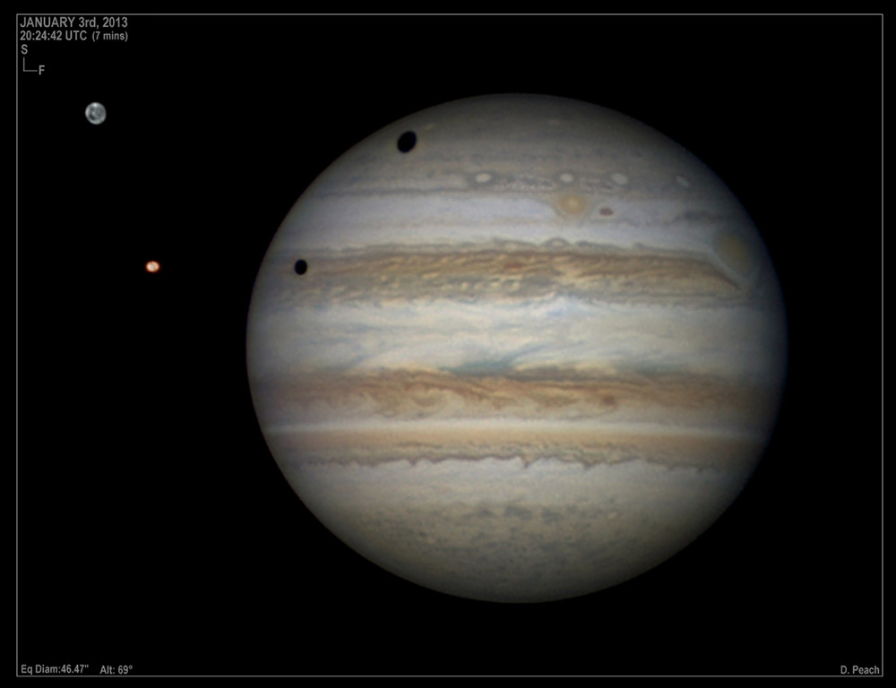 Jupiter moon transit. Photo: Damien Peach