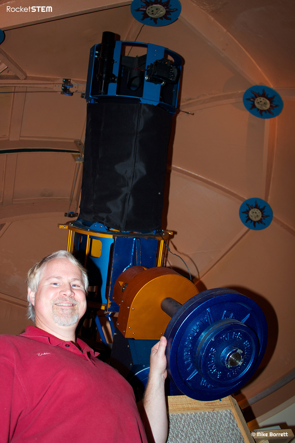 David Hearn and the 18 inch Kissimmee Park Observatory telescope. Photo: Mike Barrett