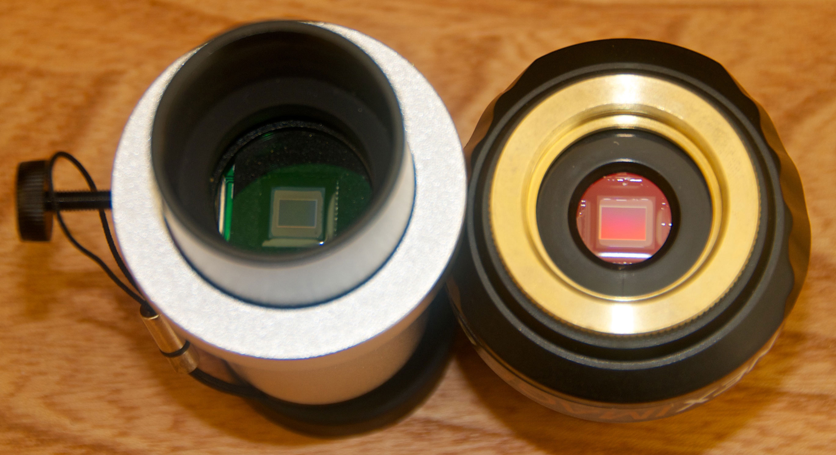 Comparison of the 1.2MP QHY5L-II and 5MP NexImage sensors. Credit: Mike Barrett