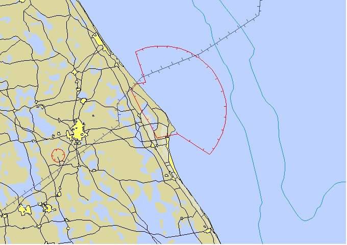 The FAA’s NOTAM map issued before the SpaceX CRS-7 launch.