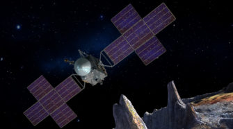 NASA spacecraft arrival at Pysche asteroid artwork