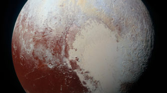 color image of pluto taken by nasa's new horizons spacecraft